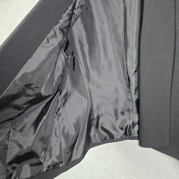 Black Label by Evan Picone Black Blazer Size 14 Career Open Front - Picture 8 of 14